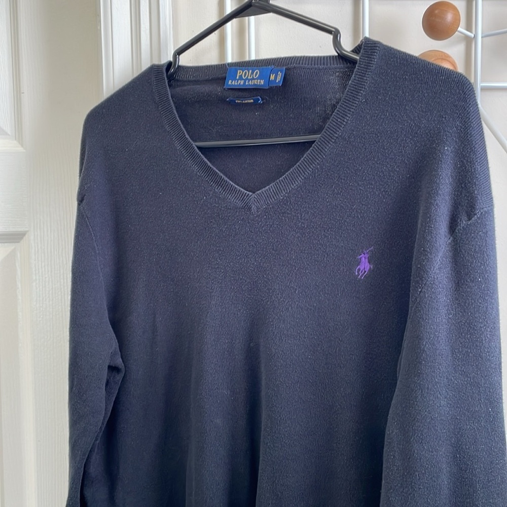 Ralph Lauren - Pima Cotton V-Neck Pullover - Black - M